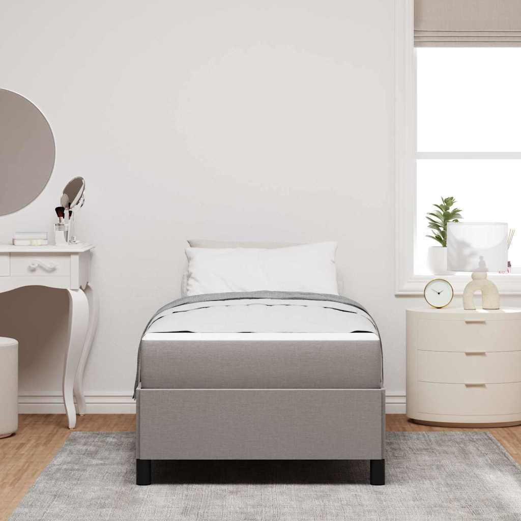 Box Spring Seng Gråbrun Og Sort 80 X 200 Cm - Billede 4