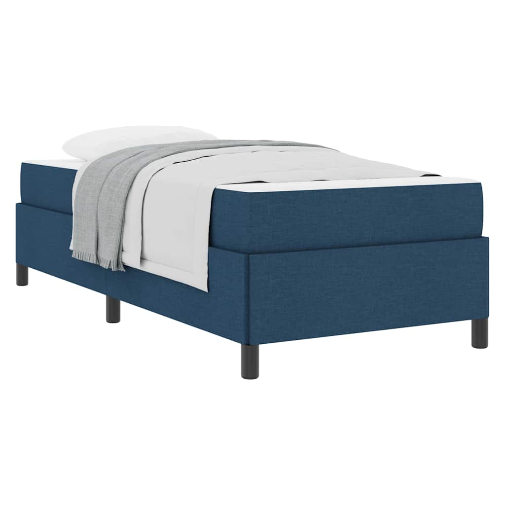 Box Spring Seng Blå Og Sort 80 X 200 Cm Stof Og Konstrueret Træ - Billede 3