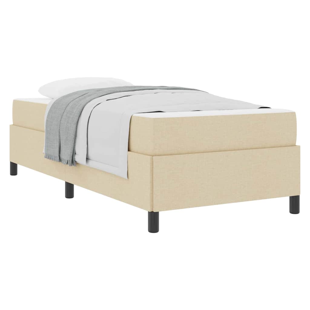 Box Spring Seng Creme Og Sort 90 X 200 Cm - Billede 3