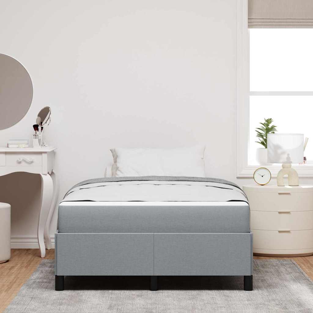 Box Spring Seng Lys Grå Og Sort 120 X 190 Cm - Billede 4