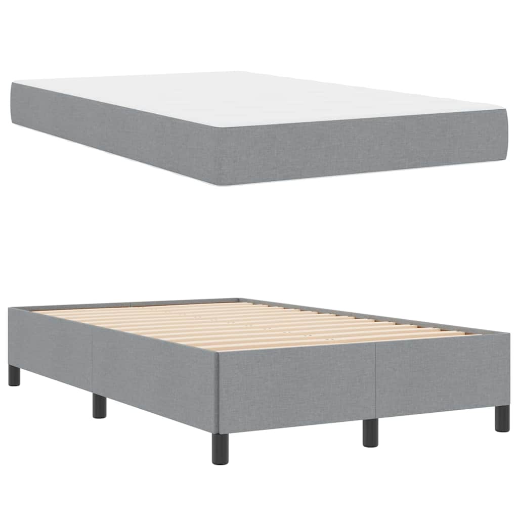 Box Spring Seng Lys Grå Og Sort 120 X 190 Cm - Billede 5