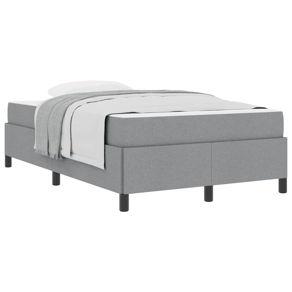 Box Spring Seng Lys Grå Og Sort 120 X 190 Cm - Billede 3