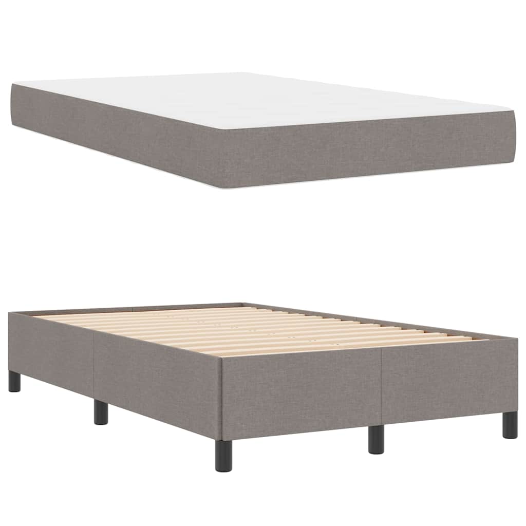 Box Spring Seng Gråbrun Og Sort 120 X 190 Cm - Billede 5