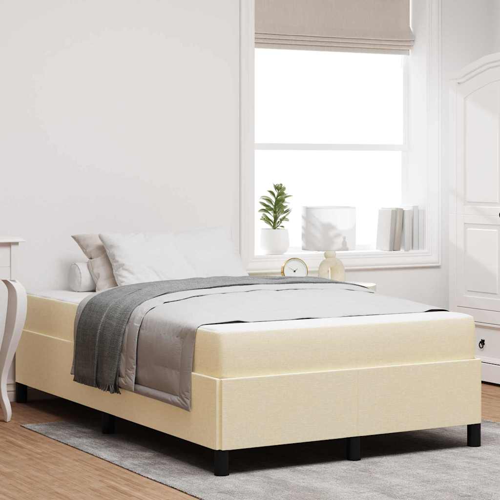 Box Spring Seng Creme Og Sort 120 X 190 Cm - Hovedbillede