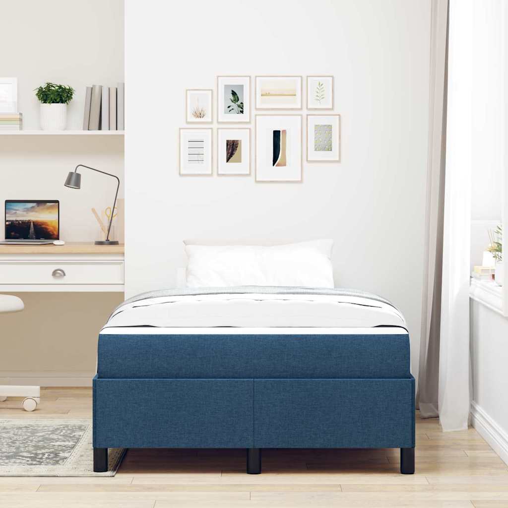 Box Spring Seng Blå Og Sort 120 X 190 Cm - Billede 4