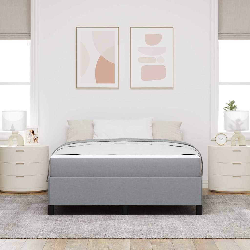 Box Spring Seng Lys Grå Og Sort 140 X 190 Cm - Billede 4