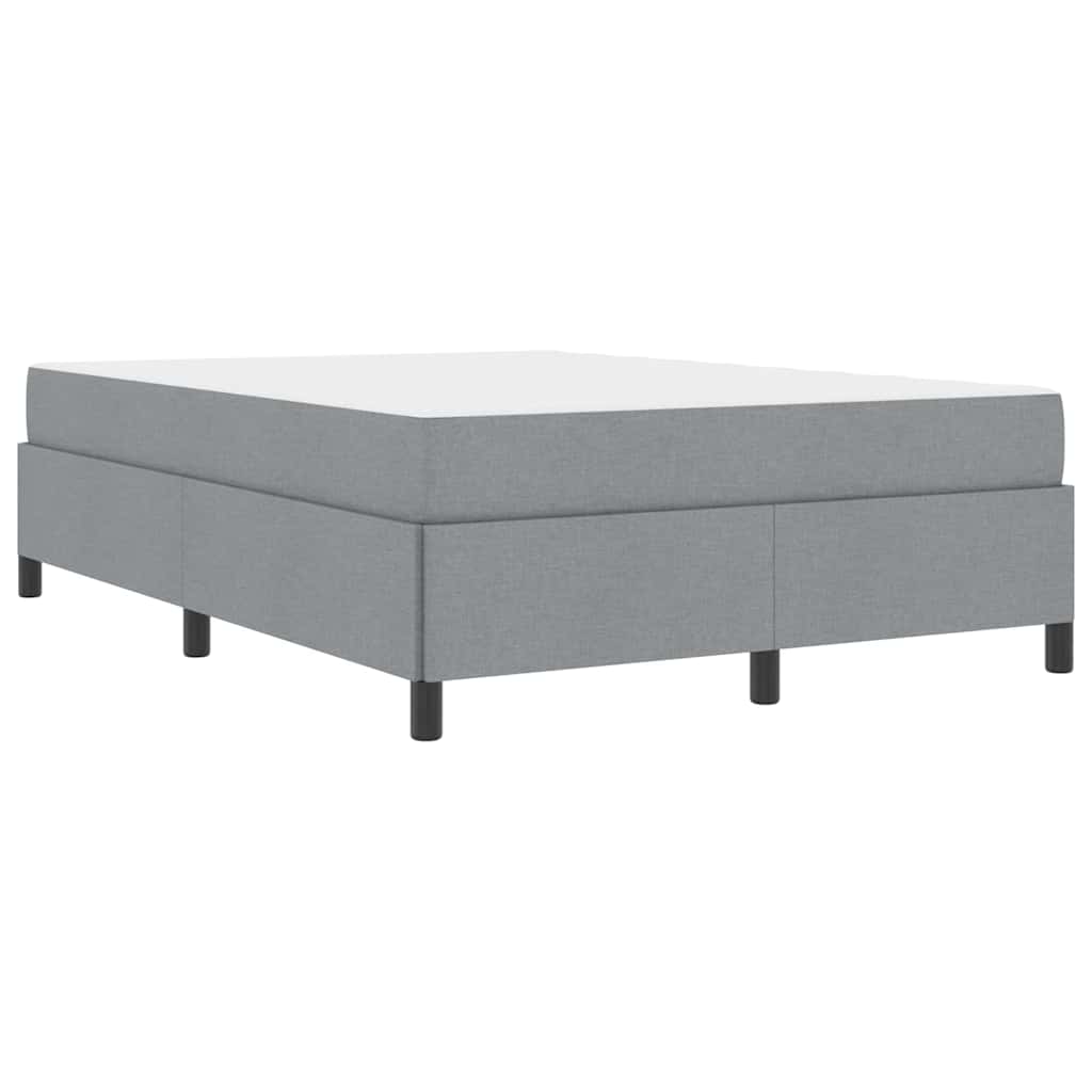 Box Spring Seng Lys Grå Og Sort 140 X 190 Cm - Billede 2
