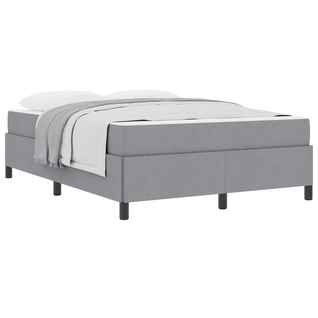 Box Spring Seng Lys Grå Og Sort 140 X 190 Cm - Billede 3