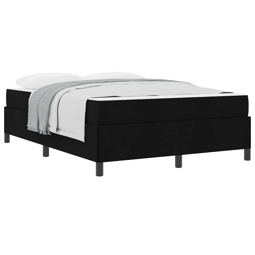Box Spring Seng Sort Og Sort 140 X 190 Cm - Billede 3