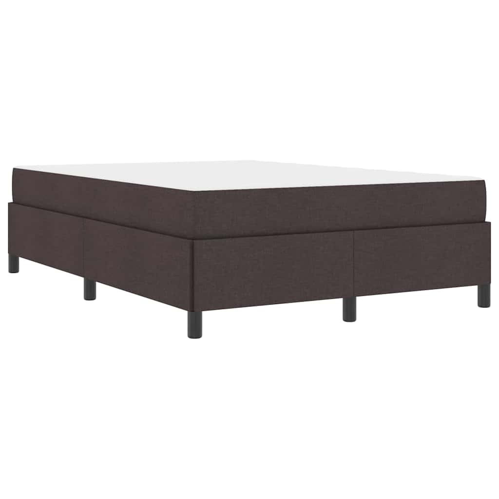Box Spring Seng Brun 140 X 190 Cm Stof Og Konstrueret Træ - Billede 2