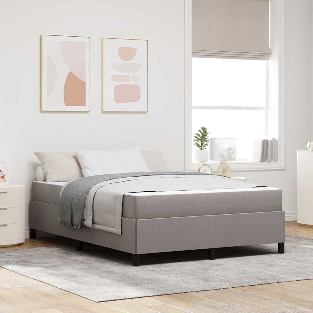 Box Spring Seng Gråbrun Og Sort 140 X 190 Cm - Hovedbillede