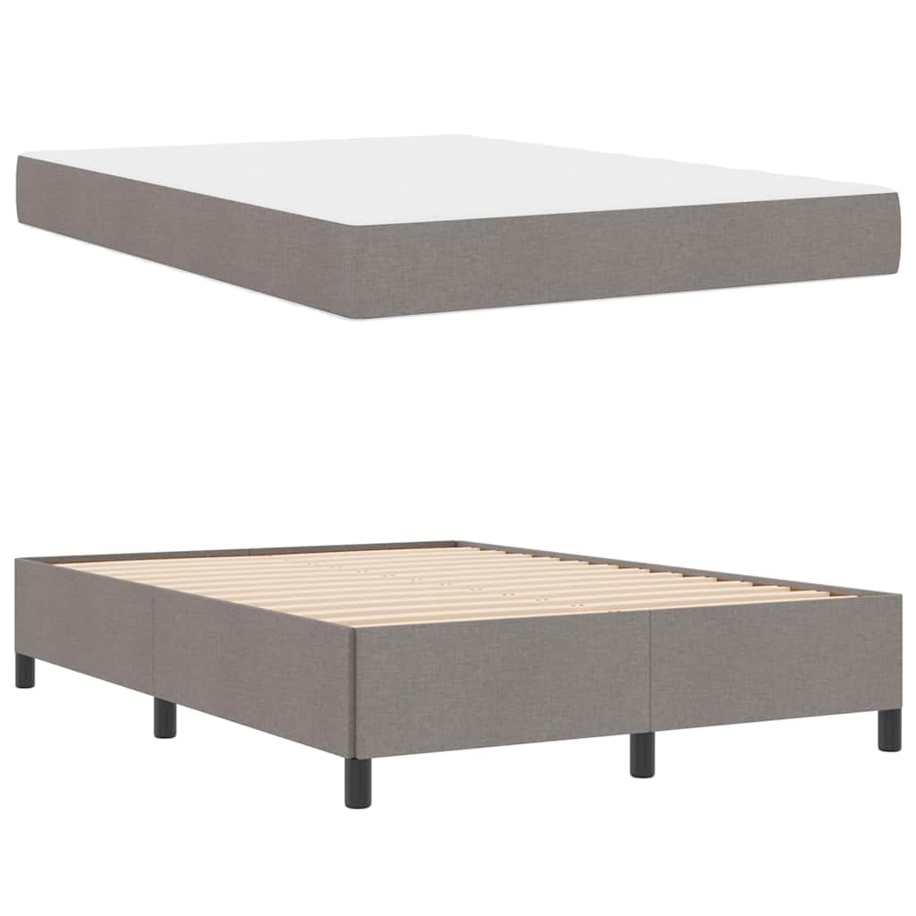 Box Spring Seng Gråbrun Og Sort 140 X 190 Cm - Billede 5