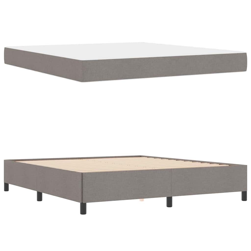 Box Spring Seng Gråbrun Og Sort 180 X 200 Cm - Billede 5