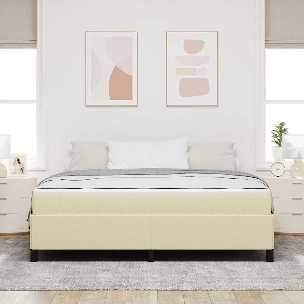 Box Spring Seng Creme Og Sort 180 X 200 Cm - Billede 4