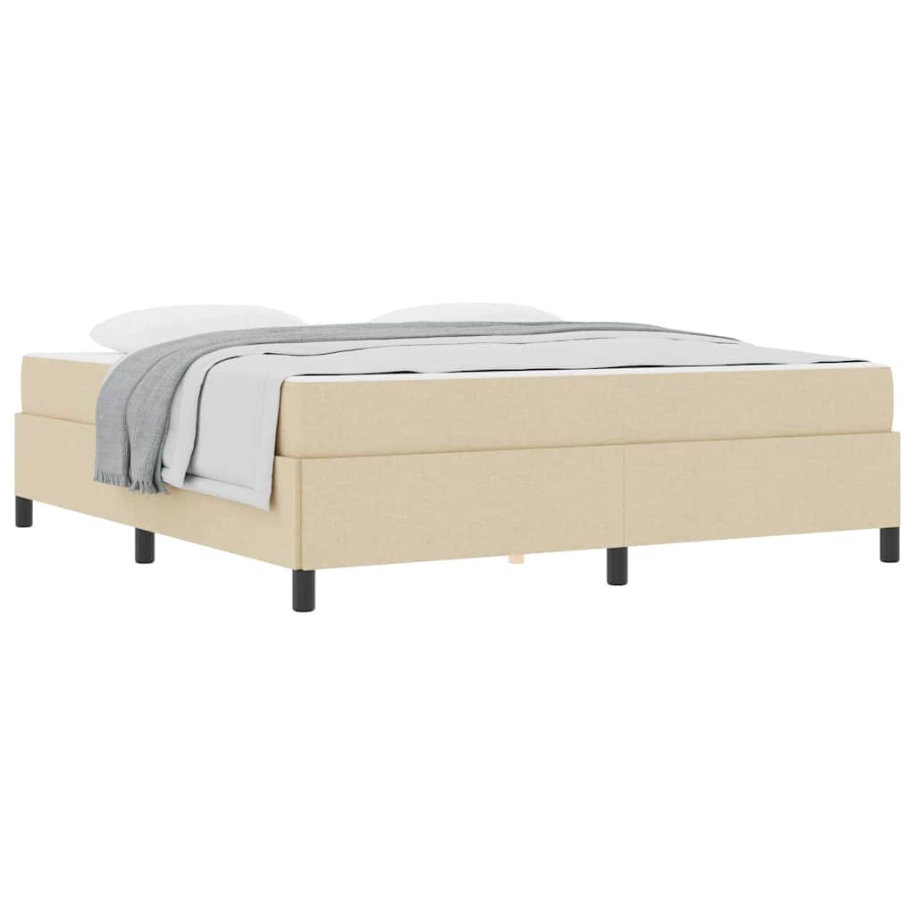 Box Spring Seng Creme Og Sort 180 X 200 Cm - Billede 3