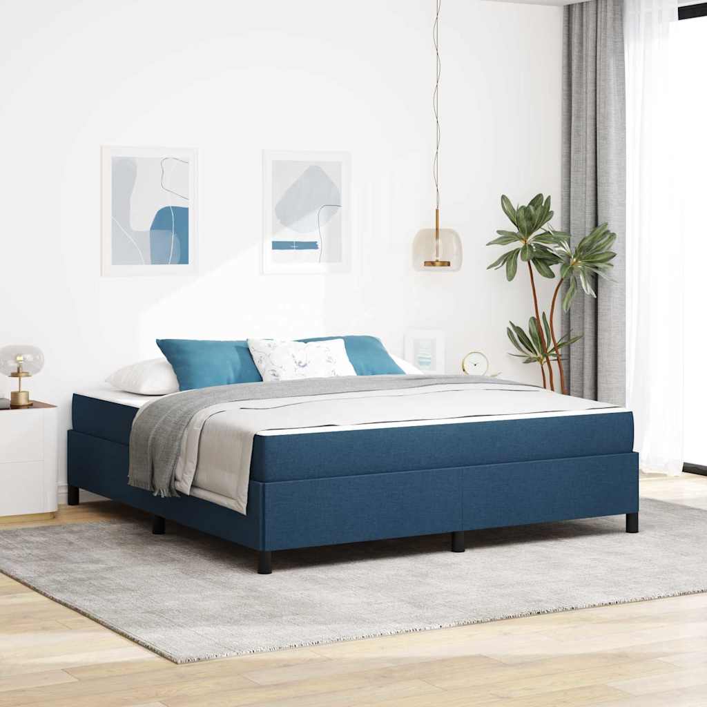 Box Spring Seng Blå Og Sort 180 X 200 Cm - Hovedbillede