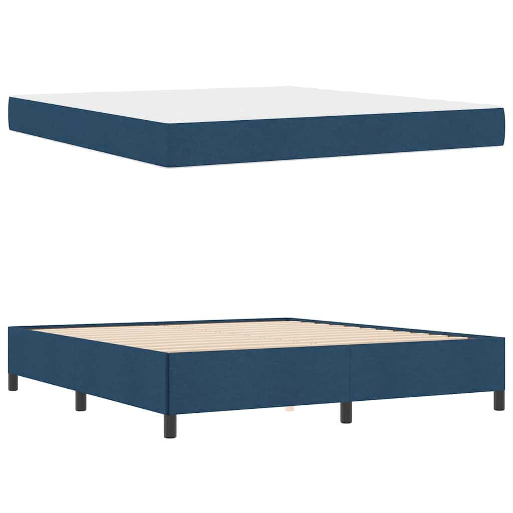 Box Spring Seng Blå Og Sort 180 X 200 Cm - Billede 5