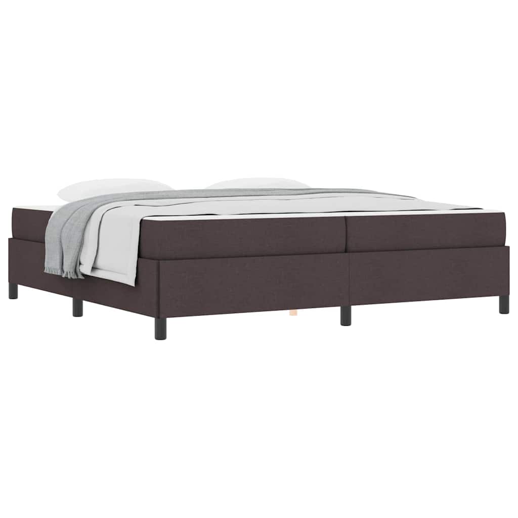 Box Spring Seng Brun 200 X 200 Cm Stof Og Konstrueret Træ - Billede 3