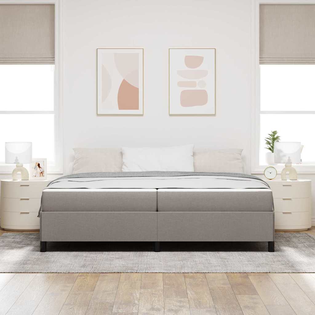 Box Spring Seng Gråbrun Og Sort 200 X 200 Cm - Billede 4