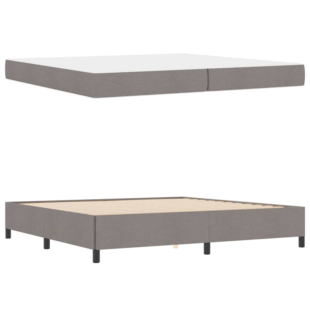 Box Spring Seng Gråbrun Og Sort 200 X 200 Cm - Billede 5
