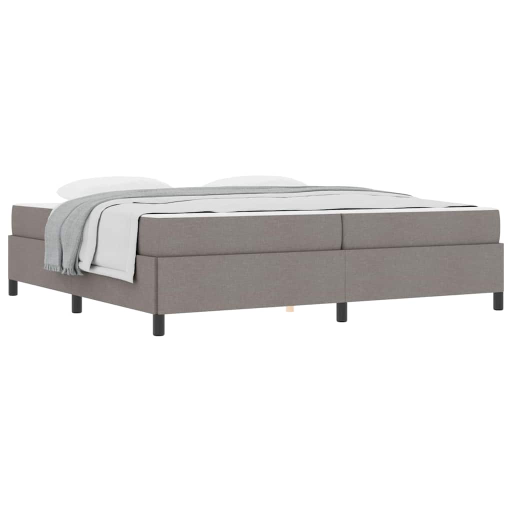 Box Spring Seng Gråbrun Og Sort 200 X 200 Cm - Billede 3