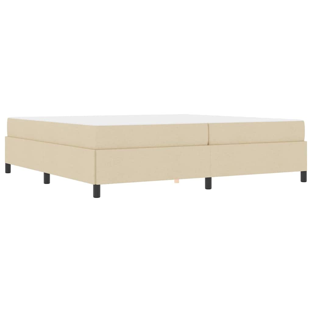 Box Spring Seng Creme Og Sort 200 X 200 Cm - Billede 2