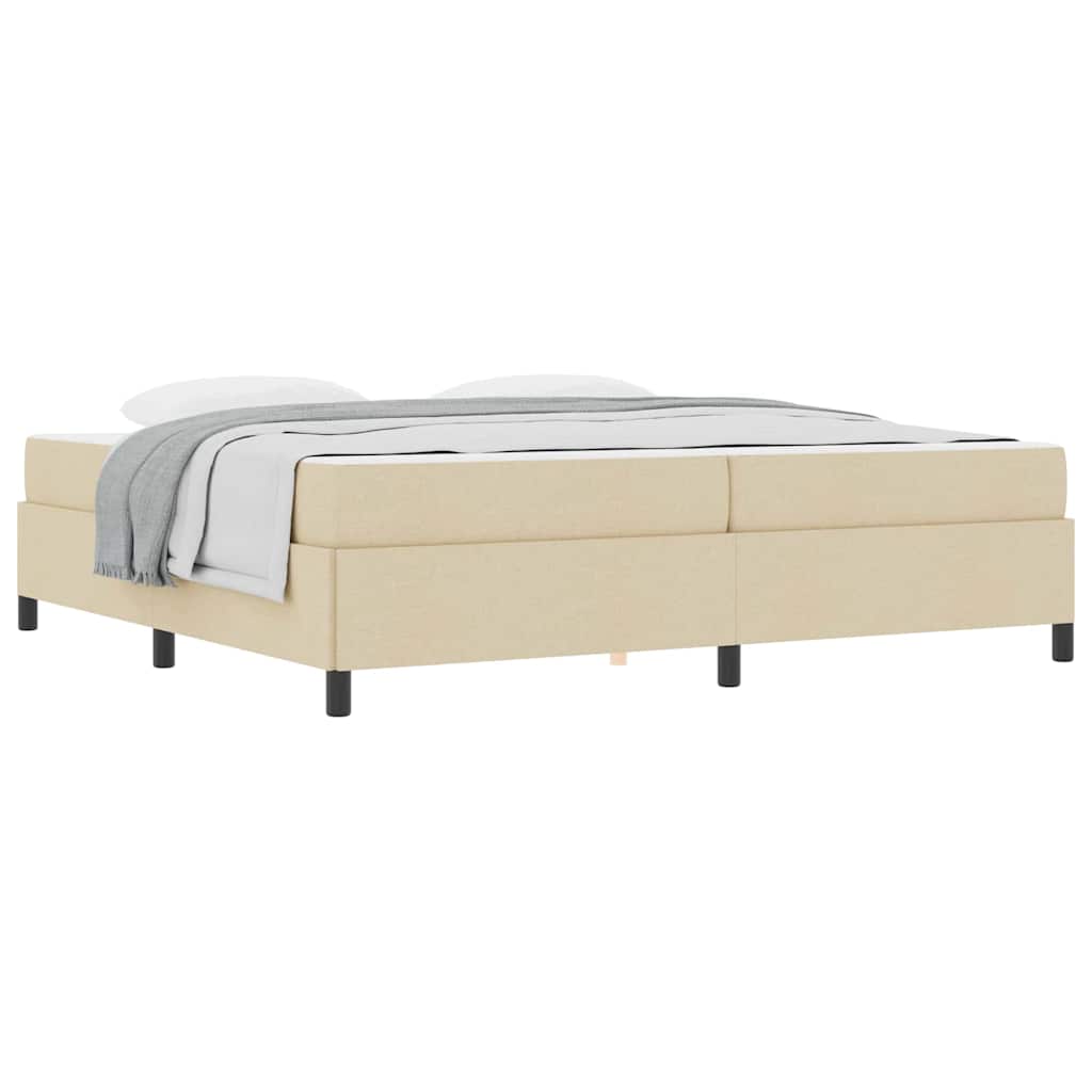 Box Spring Seng Creme Og Sort 200 X 200 Cm - Billede 3