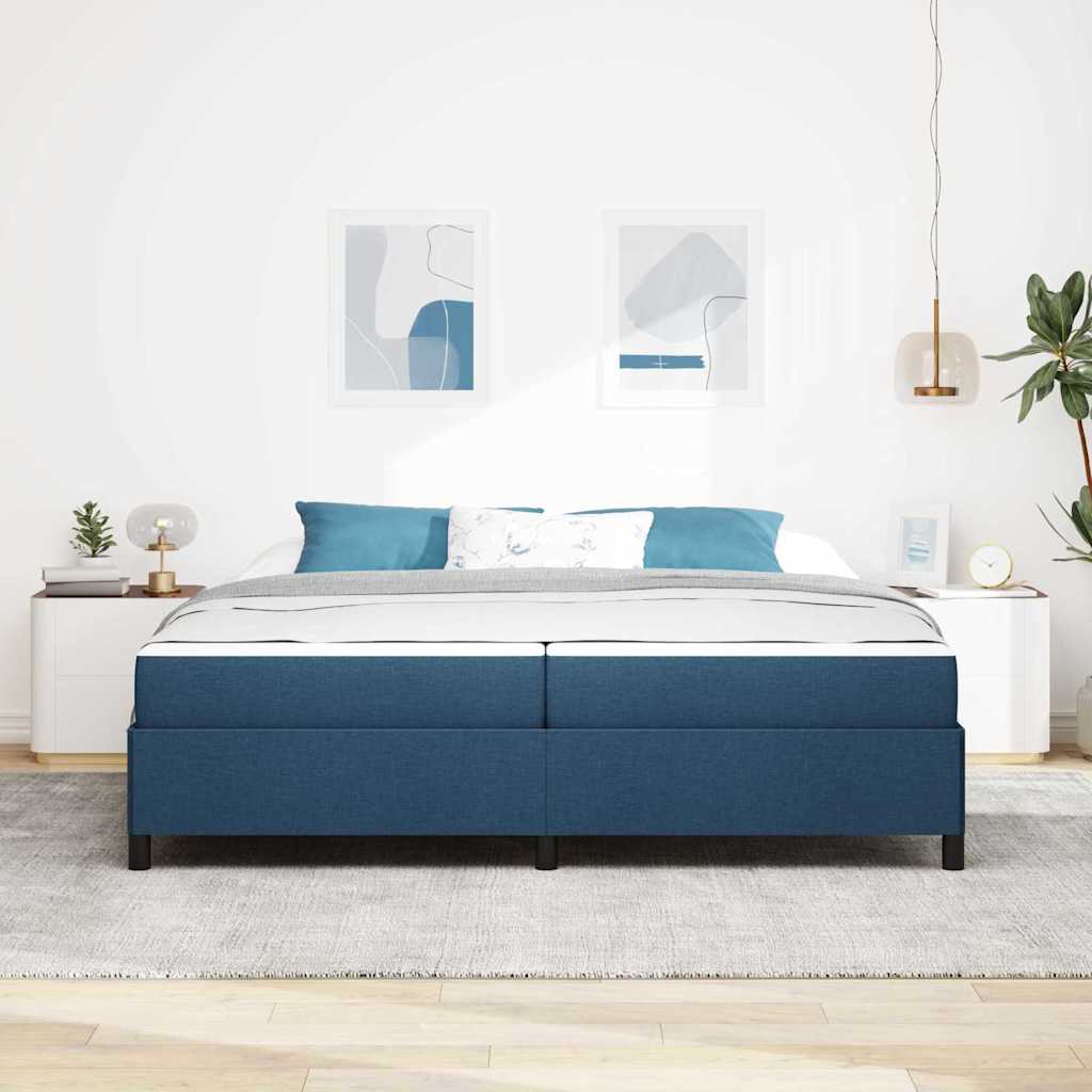 Box Spring Seng Blå Og Sort 200 X 200 Cm - Billede 4