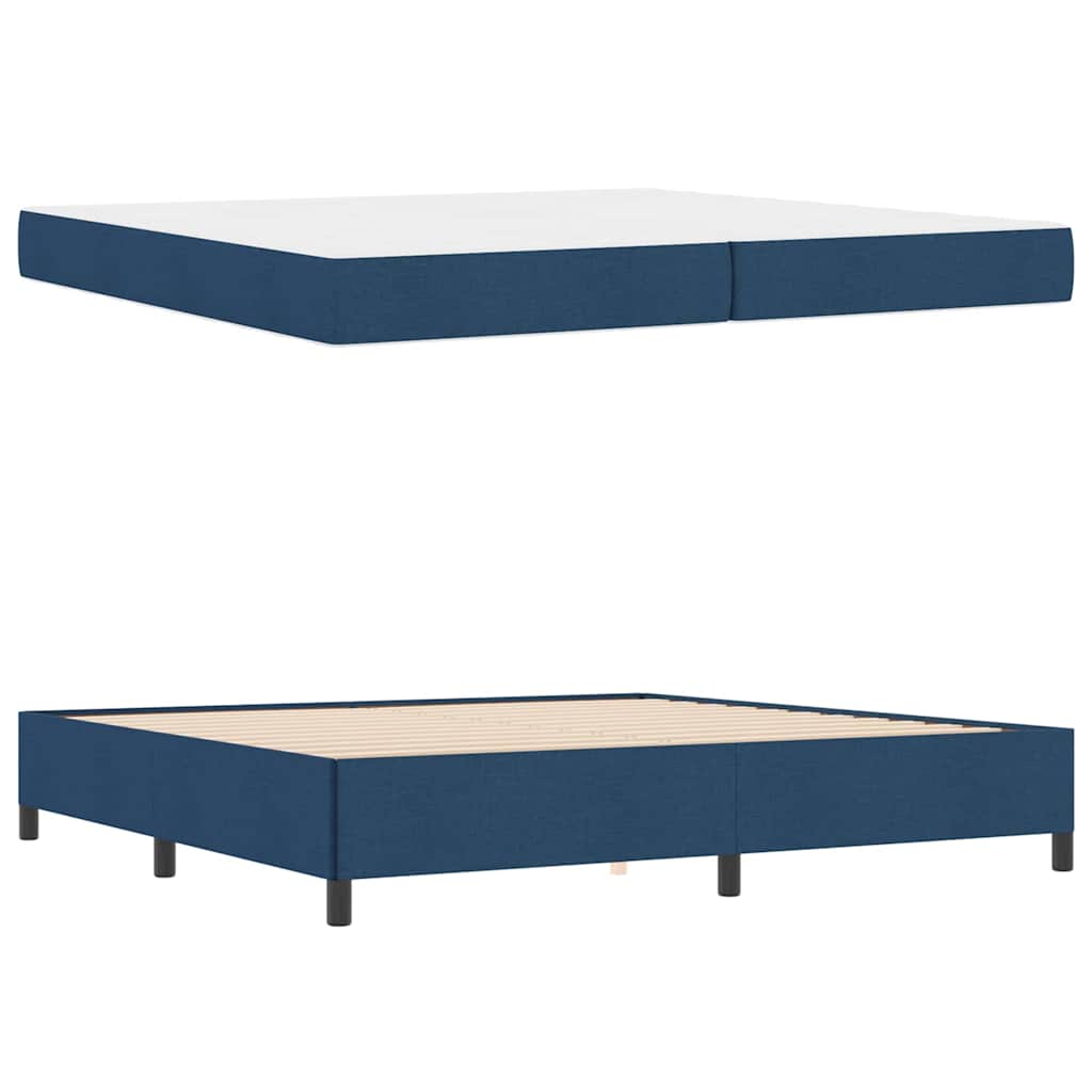 Box Spring Seng Blå Og Sort 200 X 200 Cm - Billede 5