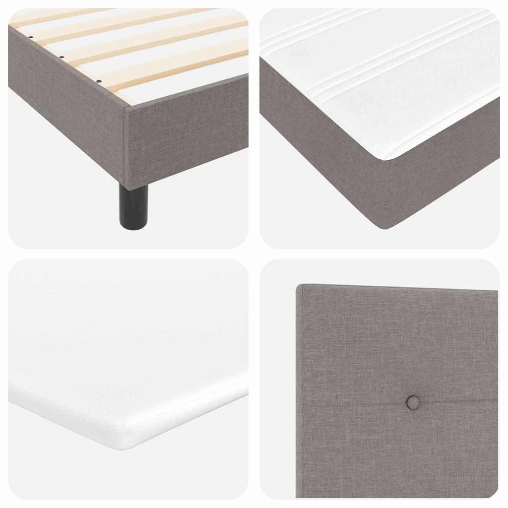 Boxmadras Med Topmadras Gråbrun 80 X 200 Cm Stof Og Ingeniørtræ - Billede 10