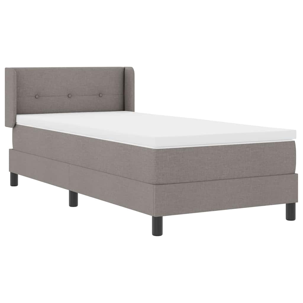 Boxmadras Med Topmadras Gråbrun 80 X 200 Cm Stof Og Ingeniørtræ - Billede 6