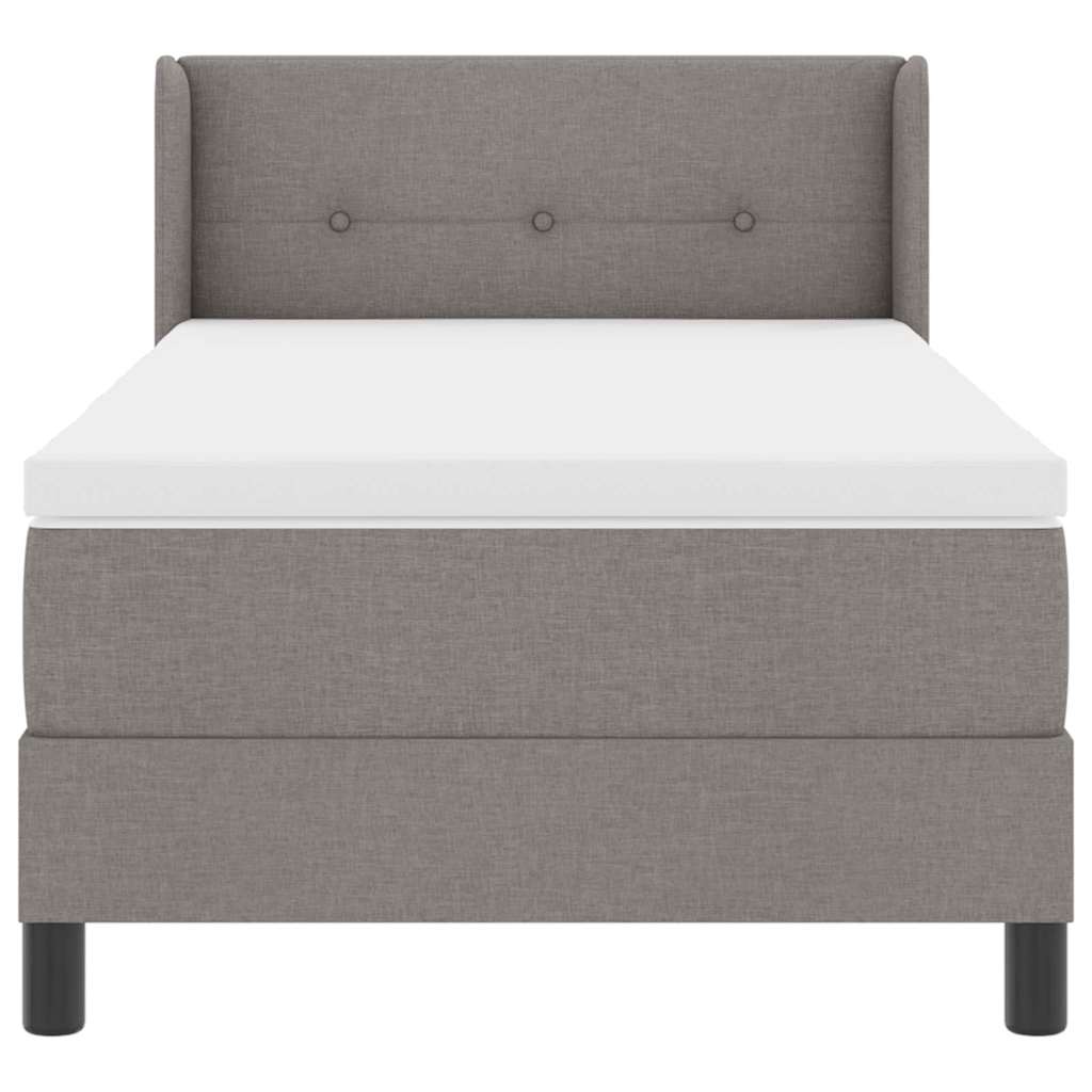 Boxmadras Med Topmadras Gråbrun 80 X 200 Cm Stof Og Ingeniørtræ - Billede 7