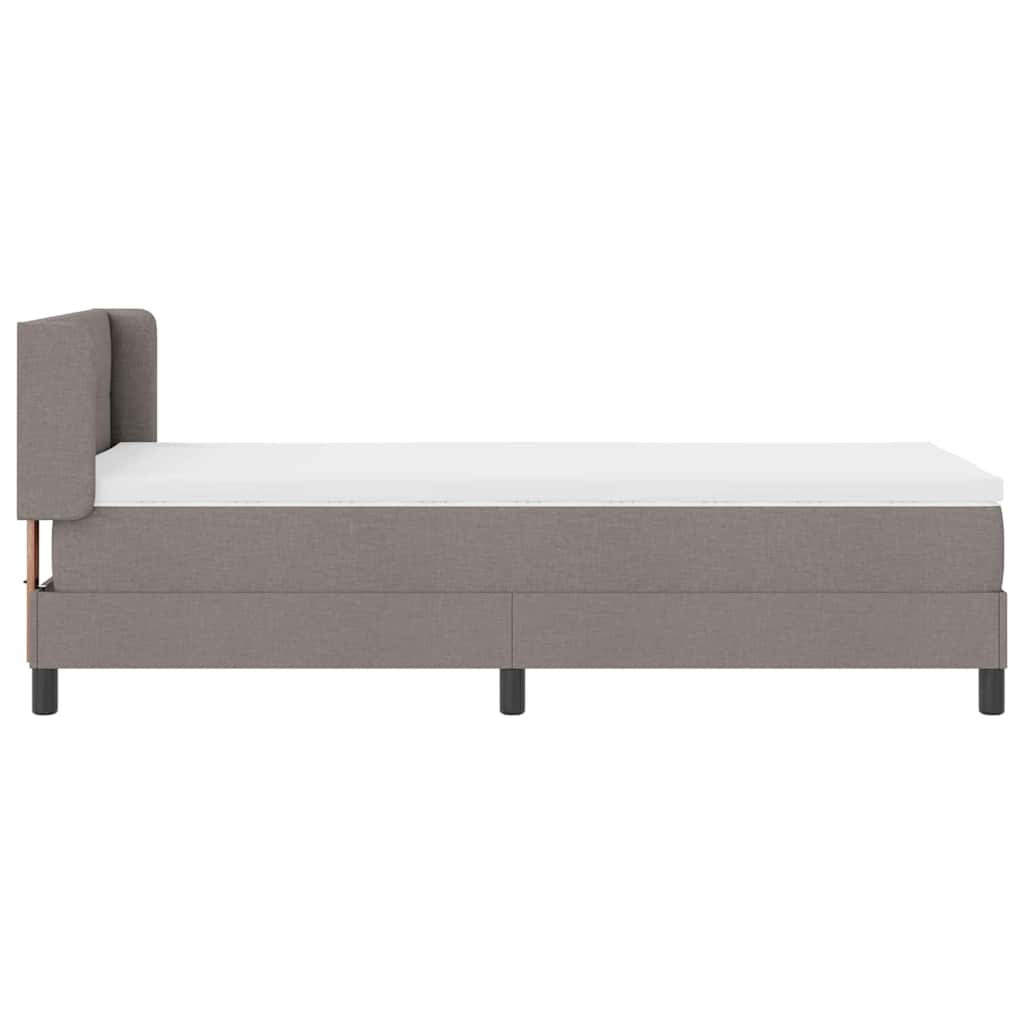 Boxmadras Med Topmadras Gråbrun 80 X 200 Cm Stof Og Ingeniørtræ - Billede 8