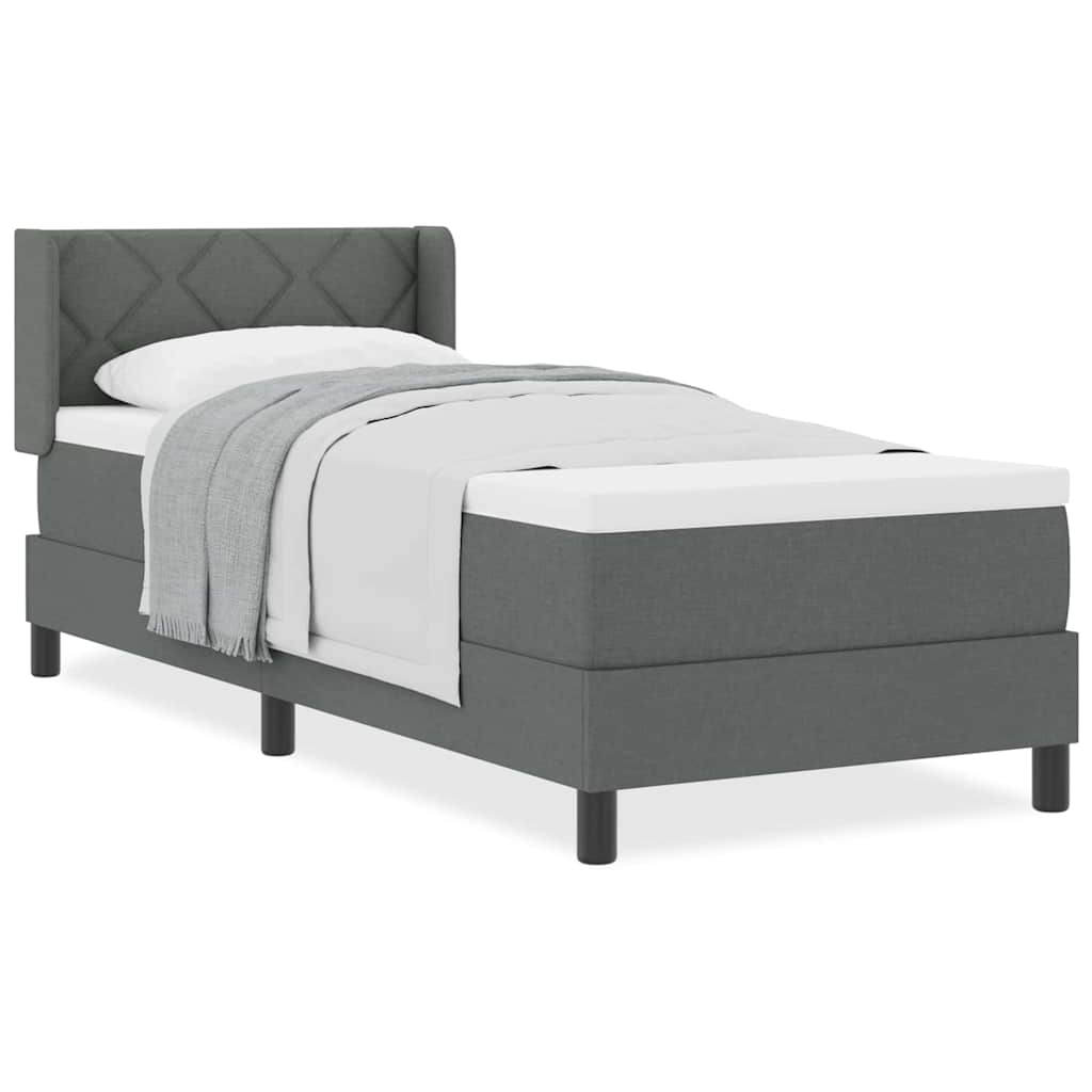 Boxmadras Med Topmadras Med Madras Mørkegrå 80 X 200 Cm - Billede 4