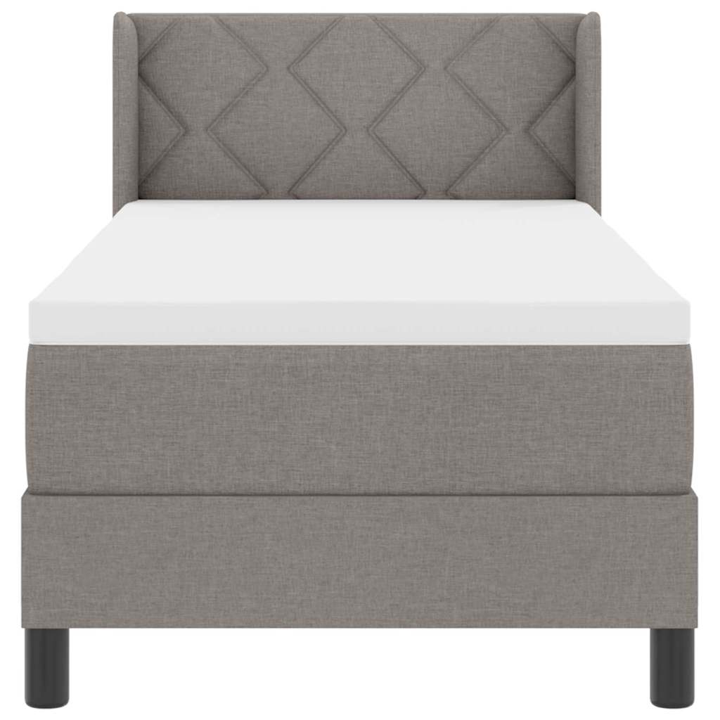 Boxmadras Med Topmadras Gråbrun 80 X 200 Cm Stof Og Ingeniørtræ - Billede 8