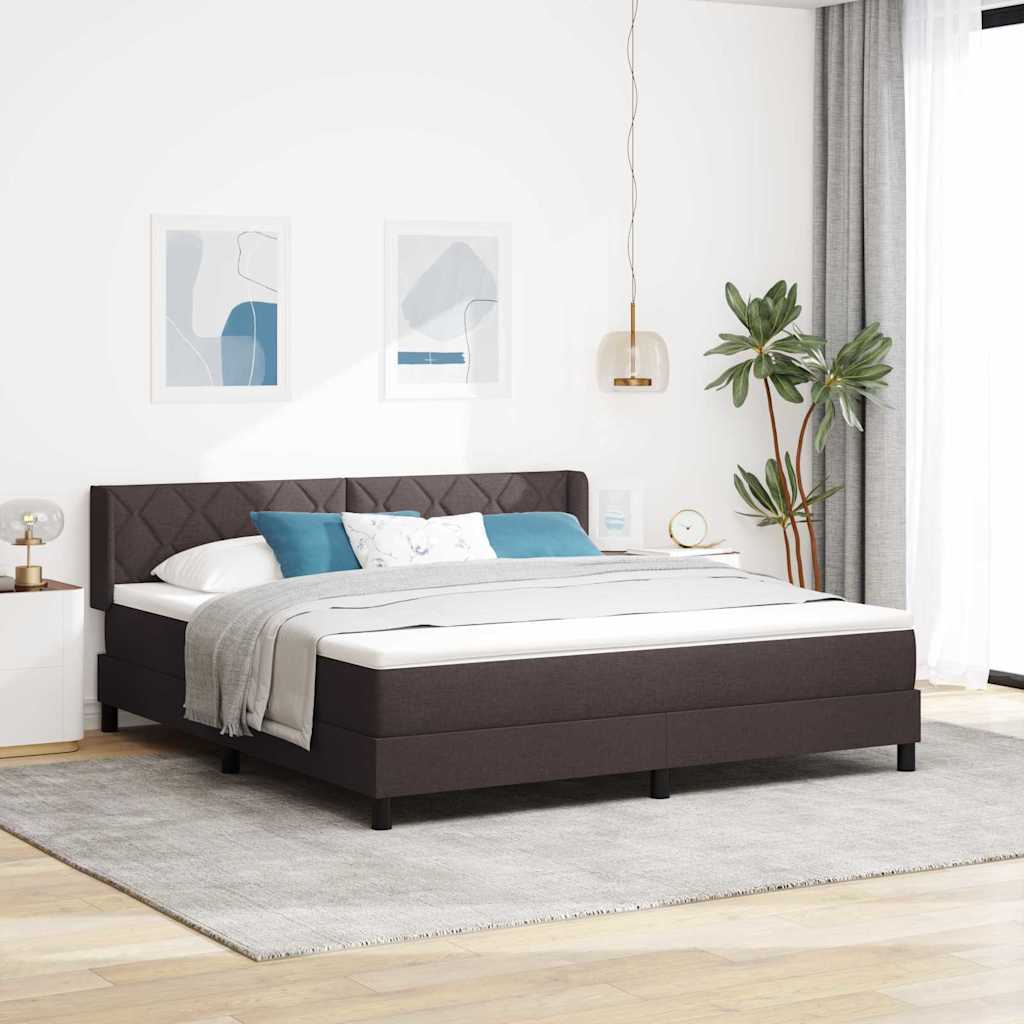 Boxmadras Med Topmadras Med Madras Mørk Brun 180 X 200 Cm - Hovedbillede