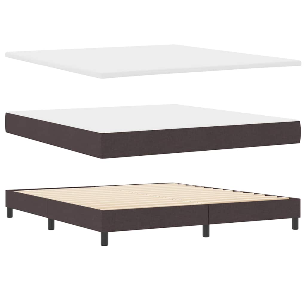 Boxmadras Med Topmadras Med Madras Mørk Brun 180 X 200 Cm - Billede 2