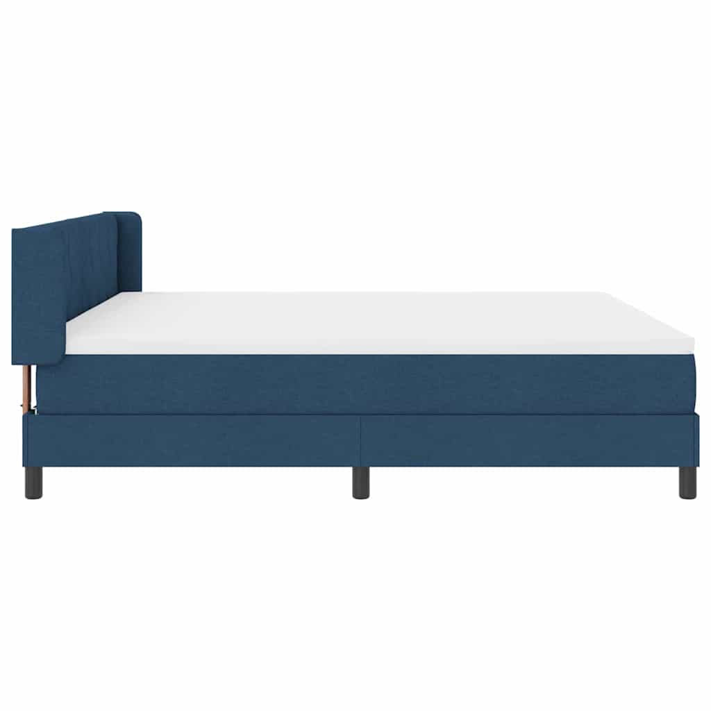 Boxmadras Med Topmadras Blå 180 X 200 Cm Stof Og Ingeniørtræ - Billede 9