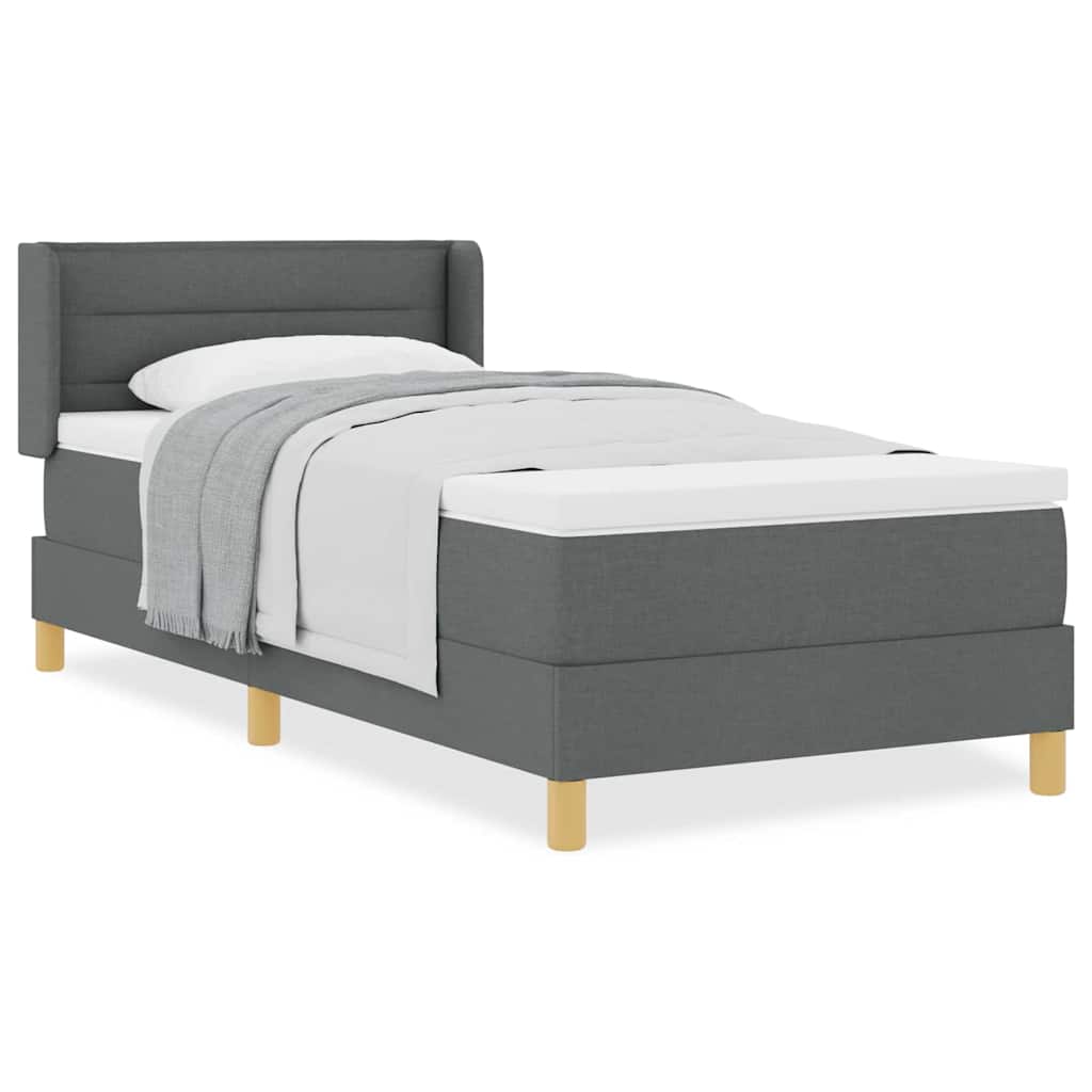 Boks-madrasseng Med Madras Mørkegrå 100 X 200 Cm Stof - Billede 4