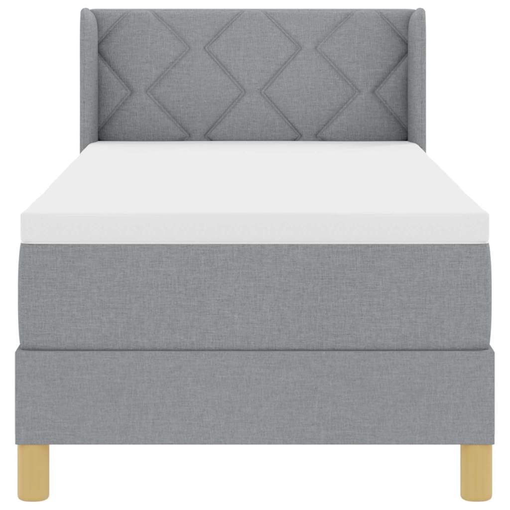 Boks-madrasseng Med Madras Lysegrå 80 X 200 Cm Stof - Billede 6