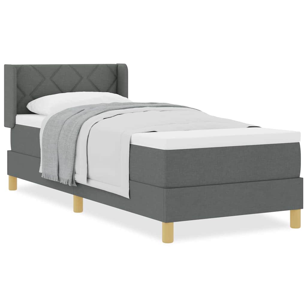 Boks-madrasseng Med Madras Mørkegrå 80 X 200 Cm Stof - Billede 4