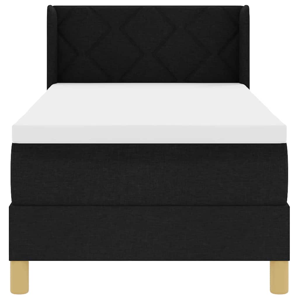 Box Spring Seng Sort Og Hvid Og Sort 80 X 200 Cm Stof - Billede 8