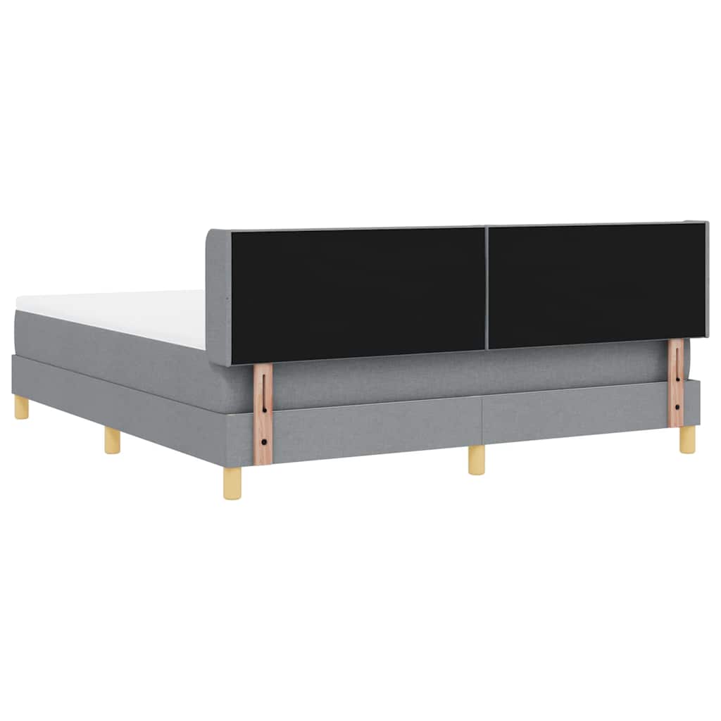 Boks-madrasseng Med Madras Lysegrå 180 X 200 Cm Stof - Billede 10