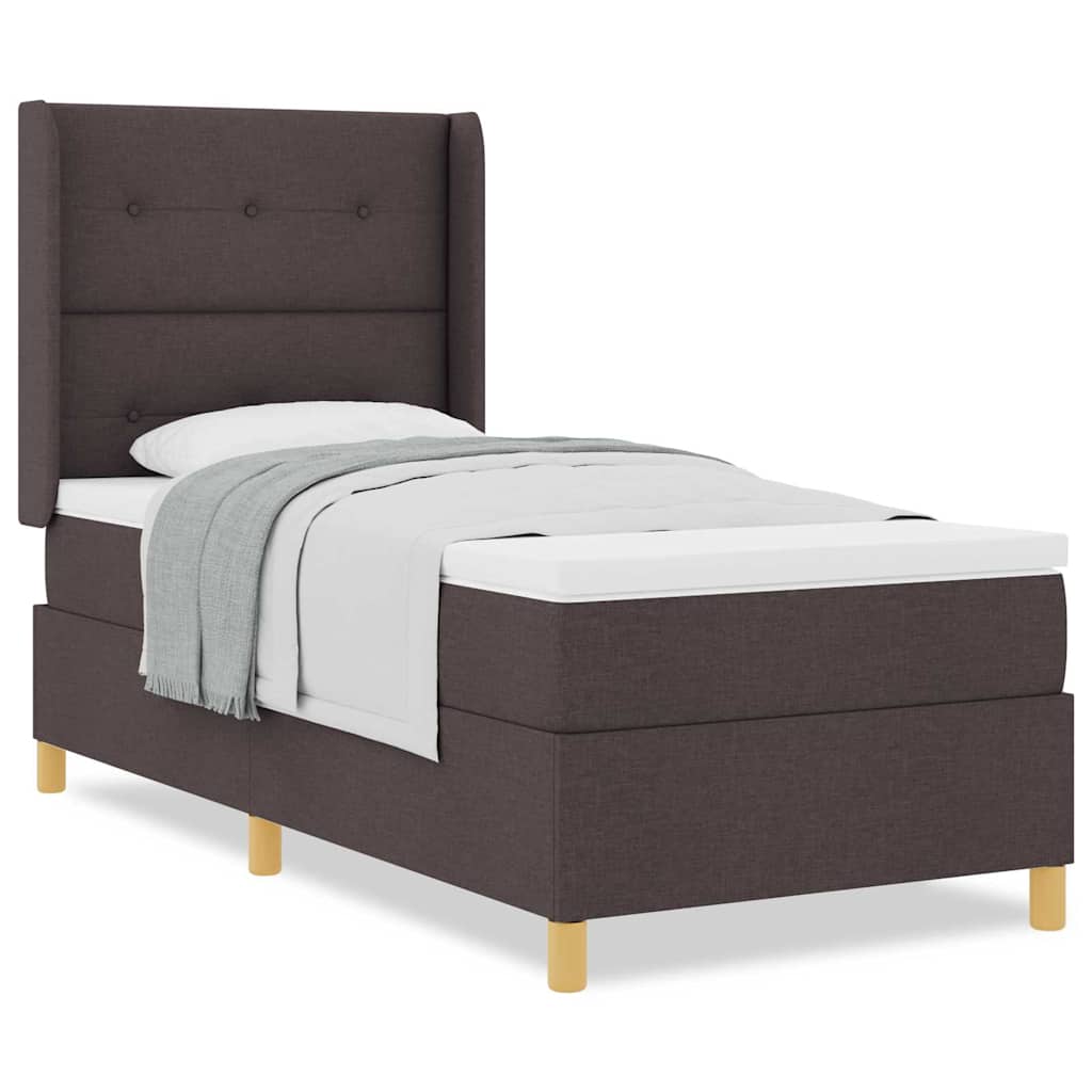 Boks-madrasseng Med Madras Mørkebrun 100 X 200 Cm Stof - Billede 4