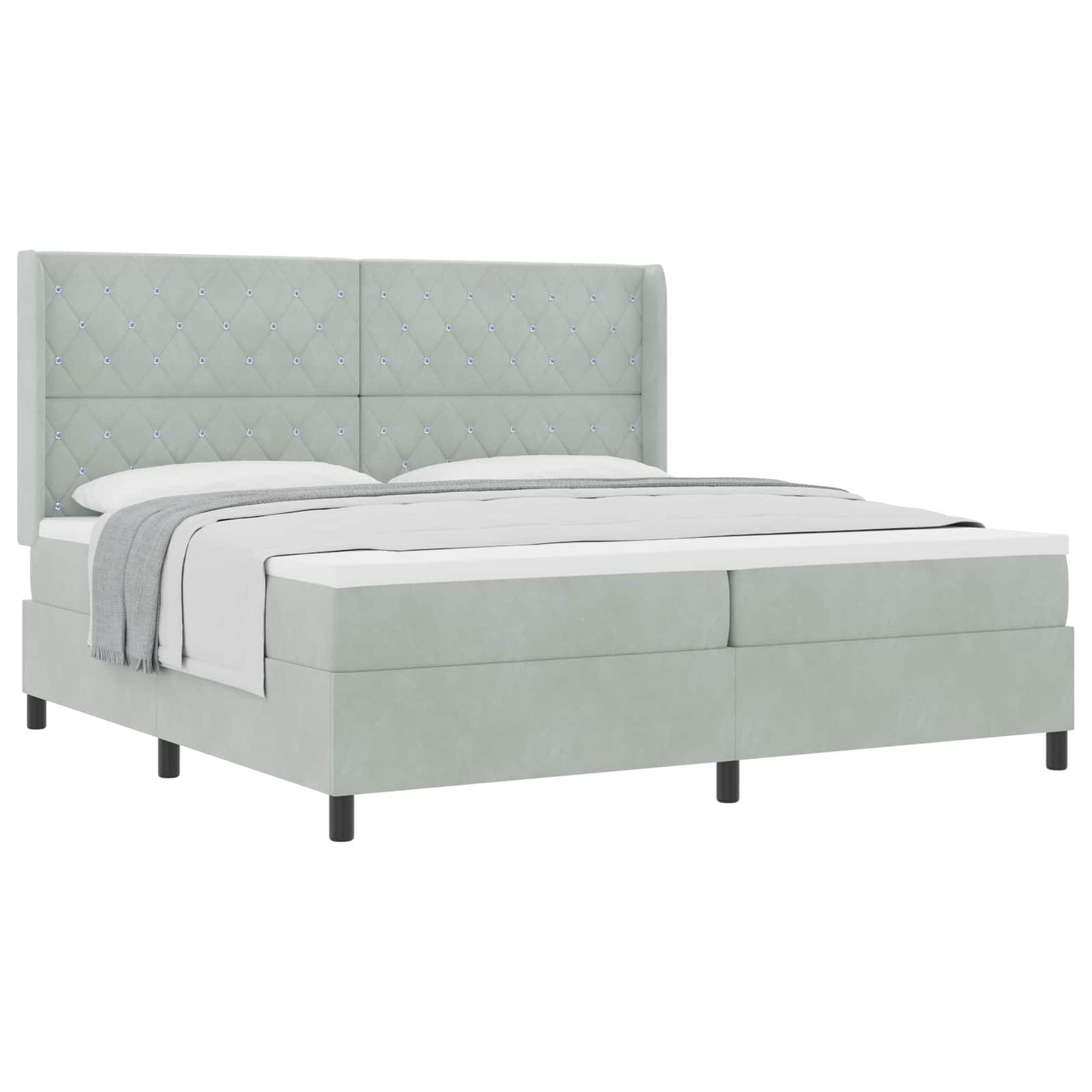 Box Spring Seng Med Madras Fløjl - Variant 3341972