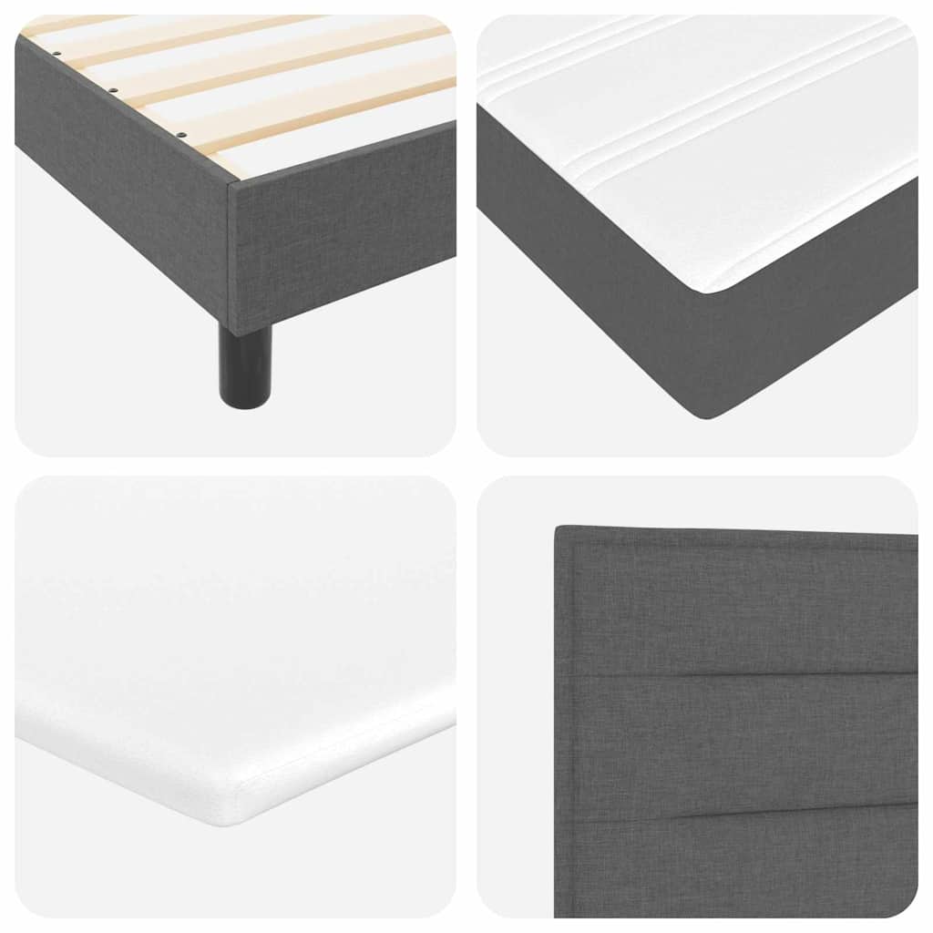 Box Spring Seng Med Madras Mørkegrå 90 X 190 Cm Stof - Billede 11