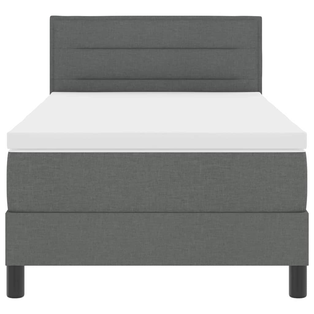 Box Spring Seng Med Madras Mørkegrå 90 X 190 Cm Stof - Billede 8