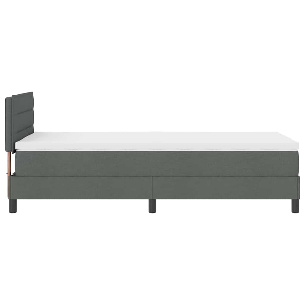 Box Spring Seng Med Madras Mørkegrå 90 X 190 Cm Stof - Billede 9