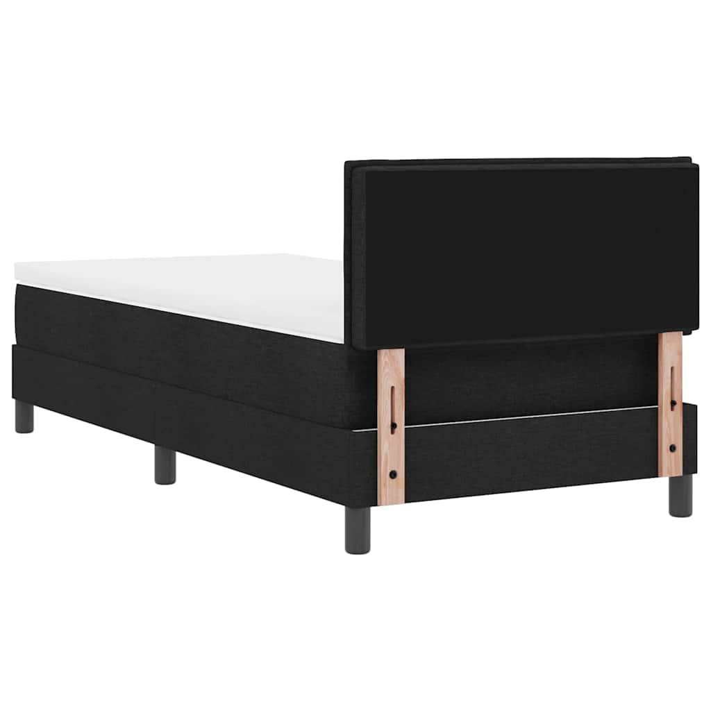 Box Spring Seng Med Madras Med Hovedgærde Sort 90 X 190 Cm Stof - Billede 10