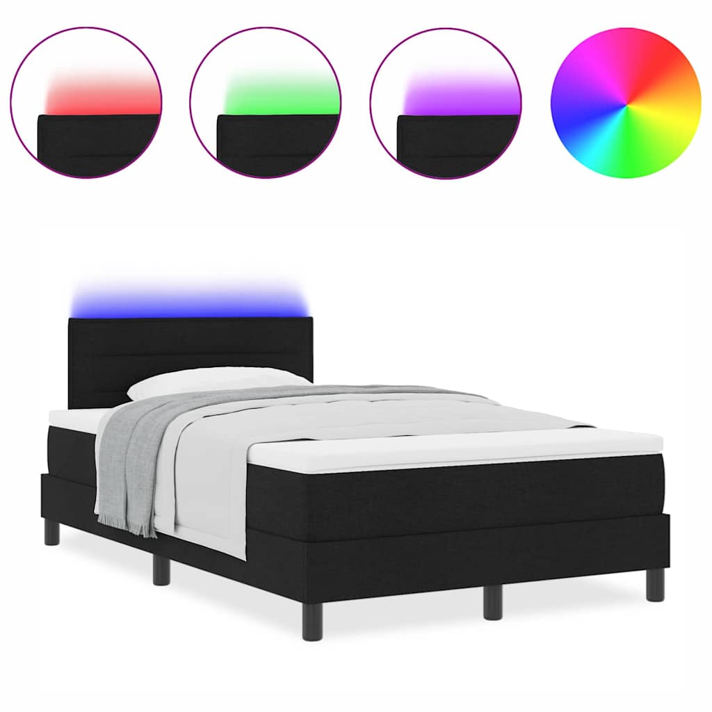 Box Spring Seng Med Madras Sort 120 X 200 Cm Stof - Billede 4